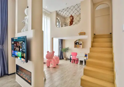 Fairytale Castle Slide Family Room: Where Dreams Take Flight at Chuxin Moshe Hotel