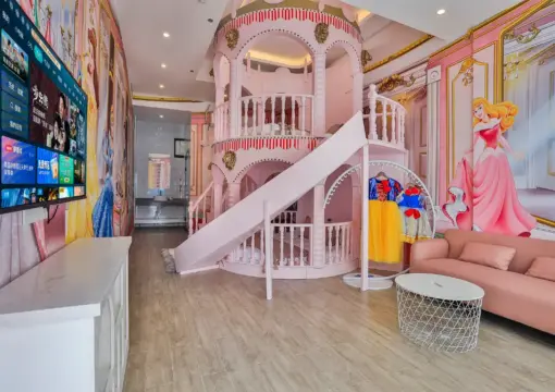 Princess Dream Round Bed Room With Slide: Where Fantasy Meets Comfort at Chuxin Moshe Hotel