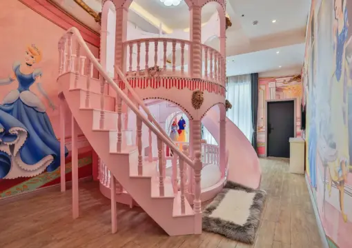 Princess Dream Round Bed Room With Slide: Where Fantasy Meets Comfort at Chuxin Moshe Hotel